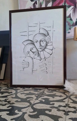 Quadro maschere stile - ",